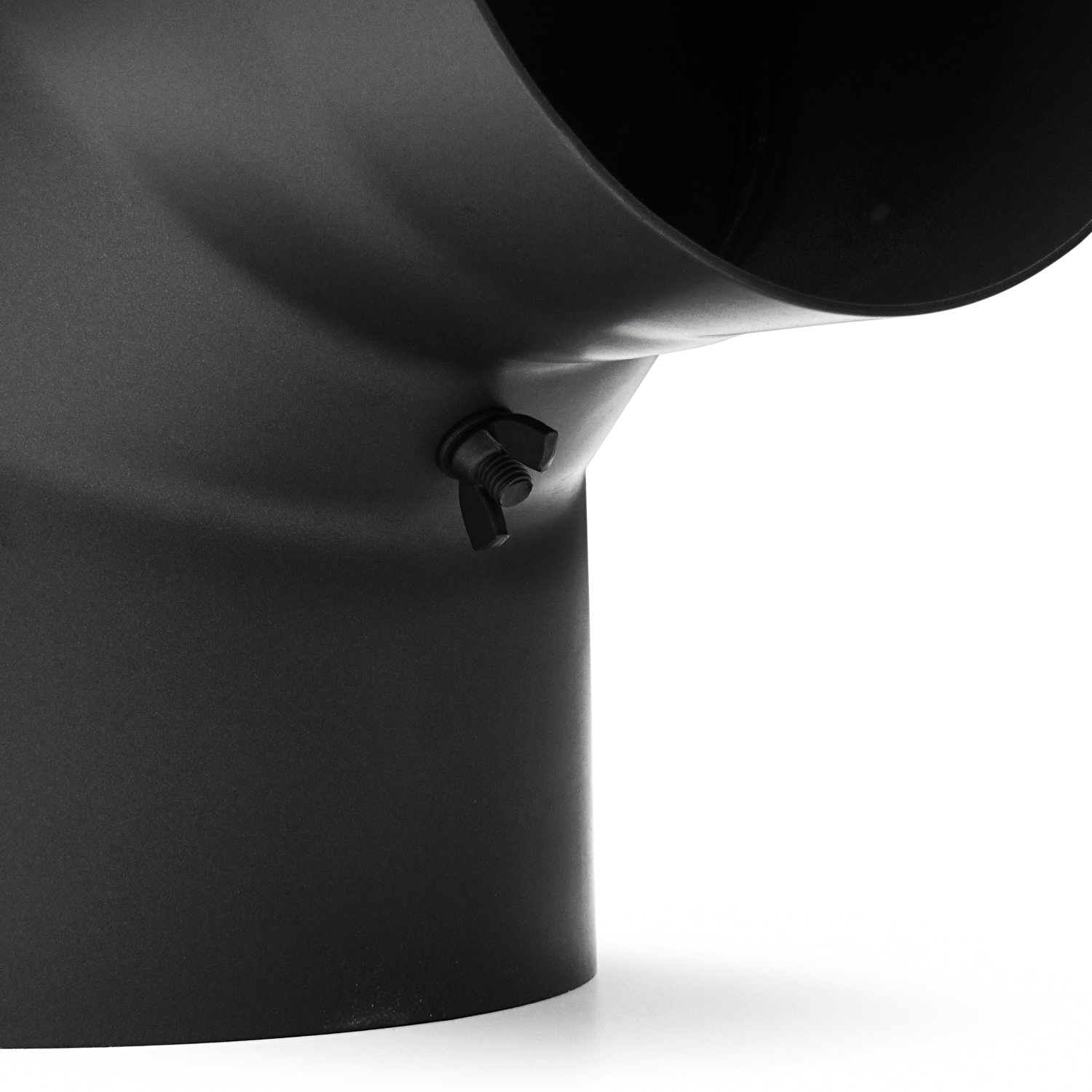 Raik Basic Rauchrohrbogen 160mm schwarz 90° mit Tür für Rauchrohr / Ofenrohr