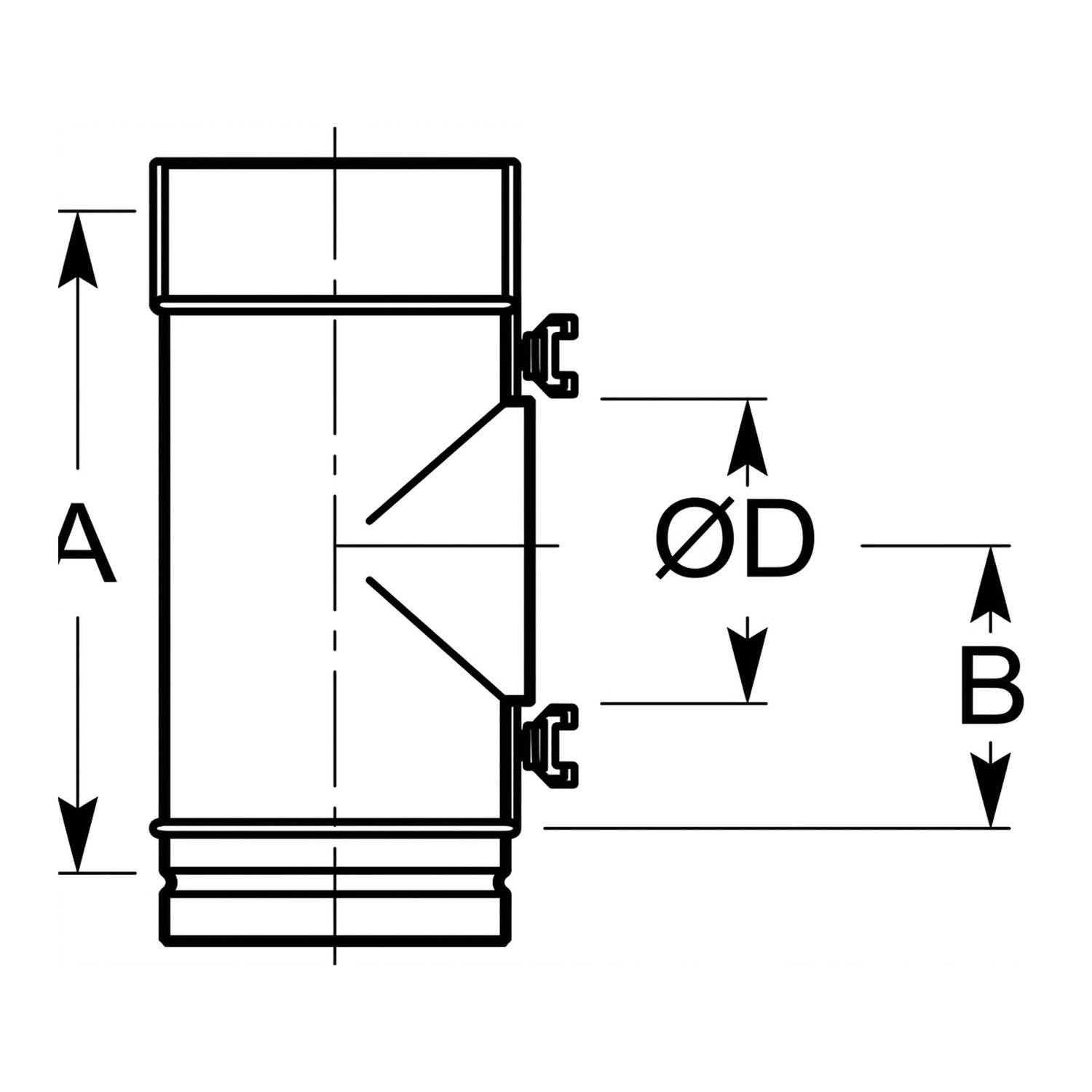 Schiedel Té PPL 90° Ø 200 mm pour raccord Ø 200 mm