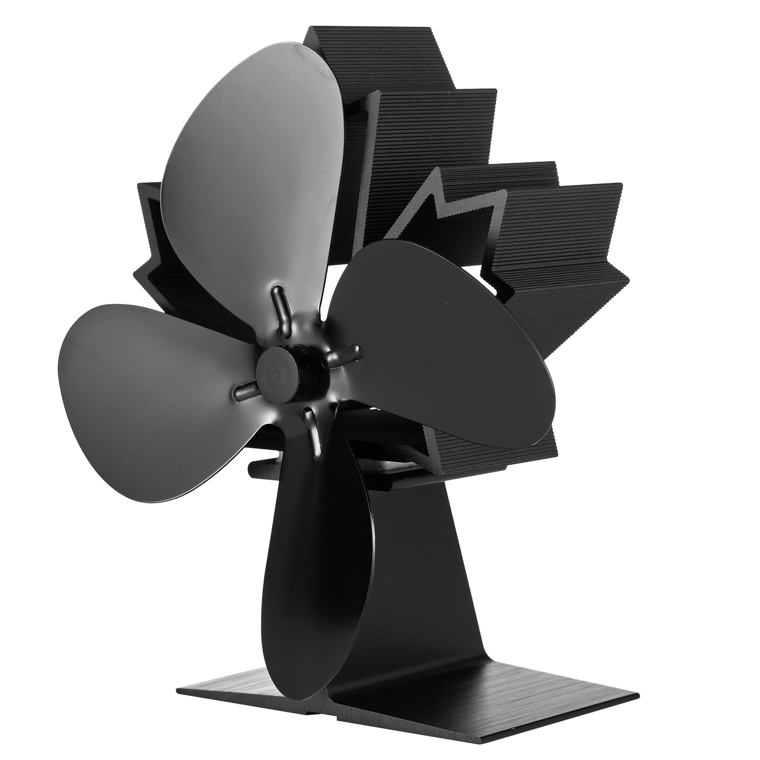 Ventilateur de cheminée Raik, ventilateur de poêle, ventilateur silencieux et sans électricité pour cheminées, avec 4 pales.