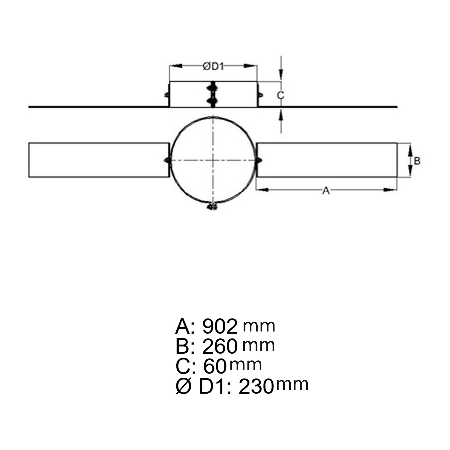 Schiedel Sparrenhalter Ø180 mm glänzend