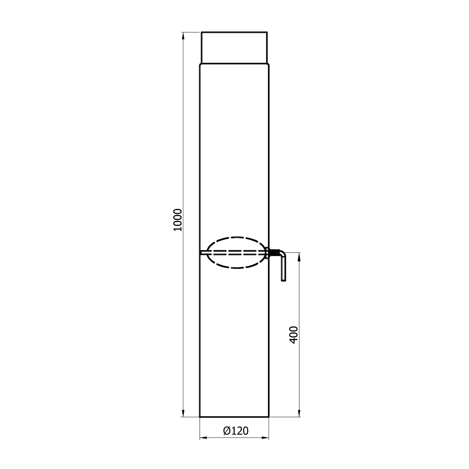 Raik Basic Zugregulierung 120mm schwarz L: 1000mm für Rauchrohr / Ofenrohr