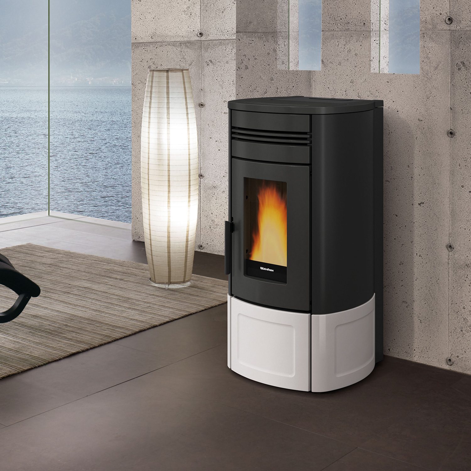 Extraflame NORIS PLUS LUX - Weiss Pelletofen EVOLUTION LINE