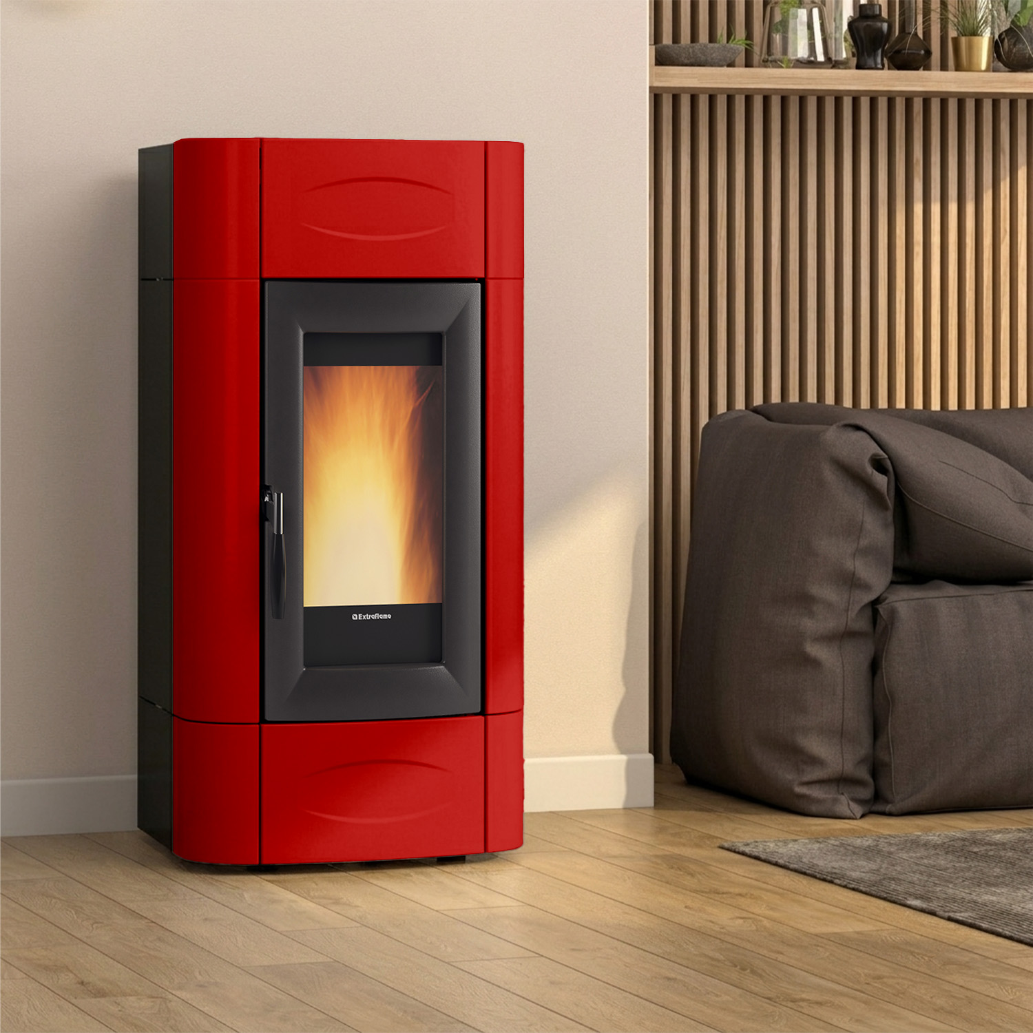 Extraflame ISIDORA IDRO H23 5.0 EVO - Bordeauxrot wassergeführter Pelletofen EVOLUTION LINE