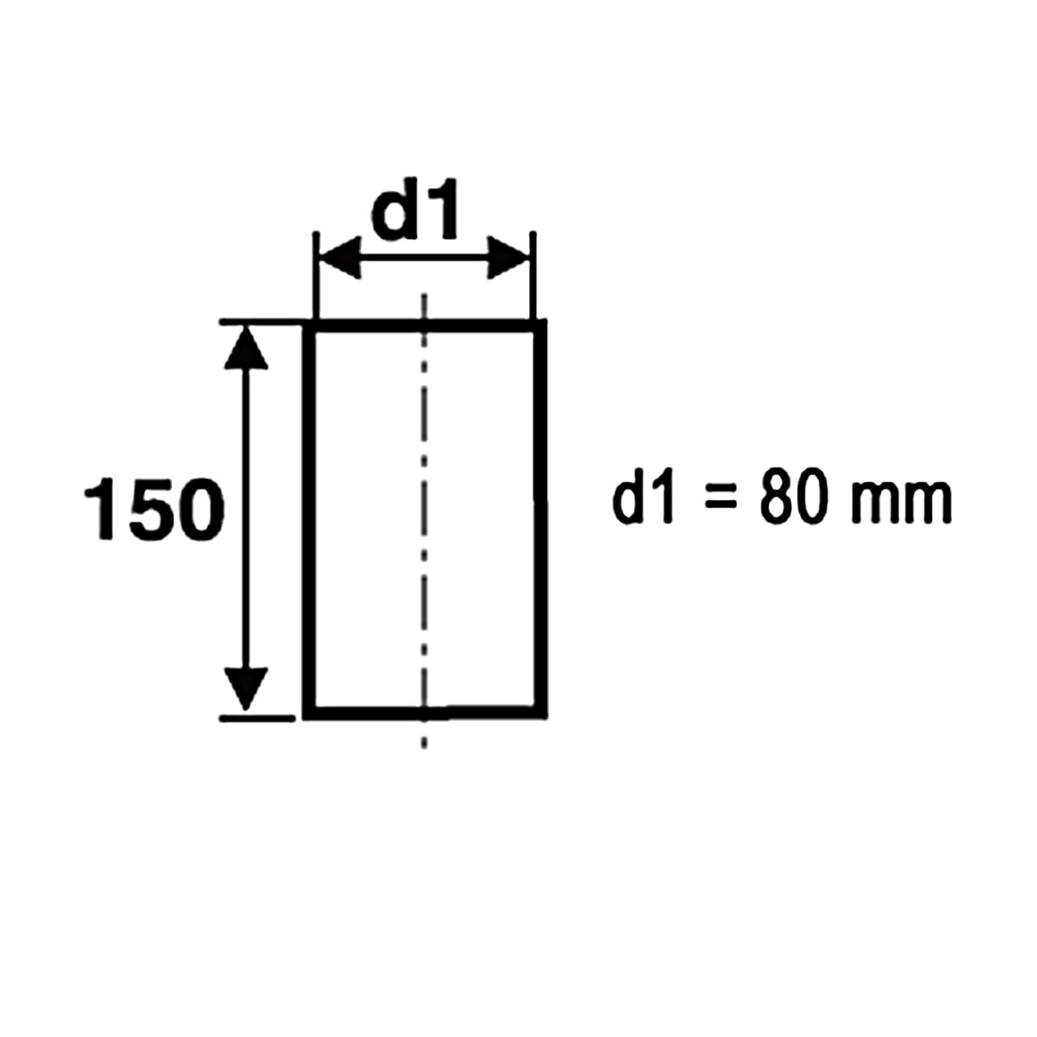 Raik Pelletrohr / Ofenrohr 80mm - Schornsteinanschlussstück schwarz