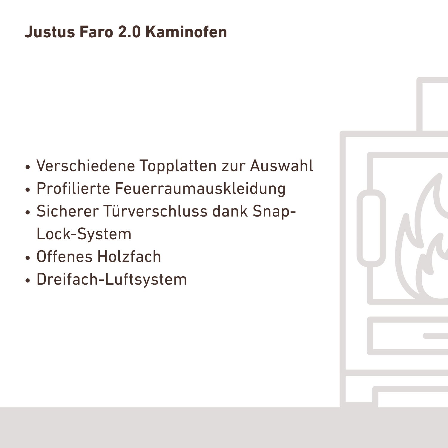 Justus Faro 2.0 Poêle à bois Acier Noir