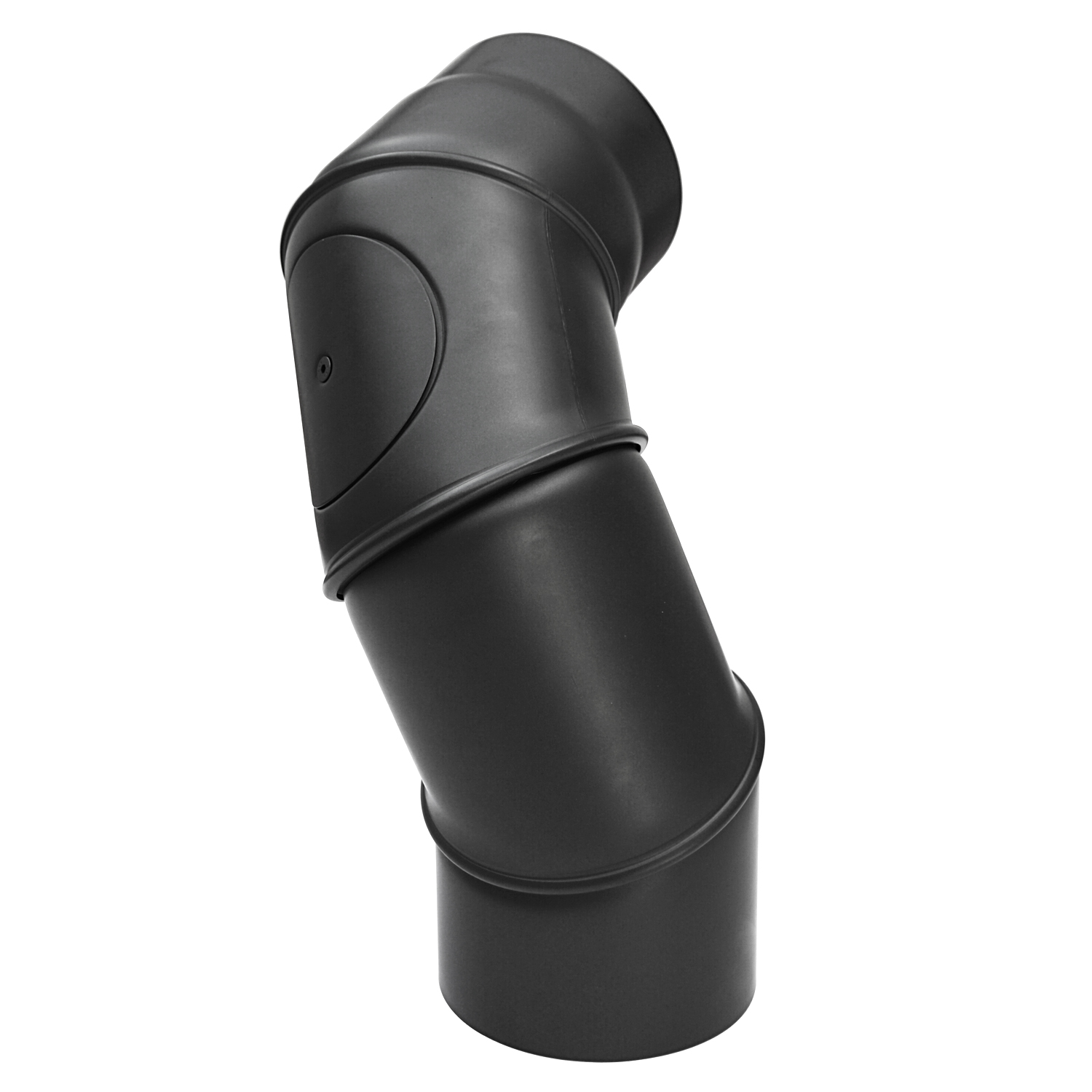 Raik Basic Rauchrohrbogen 150mm mit Tür 4-tlg schwarz für Rauchrohr / Ofenrohr