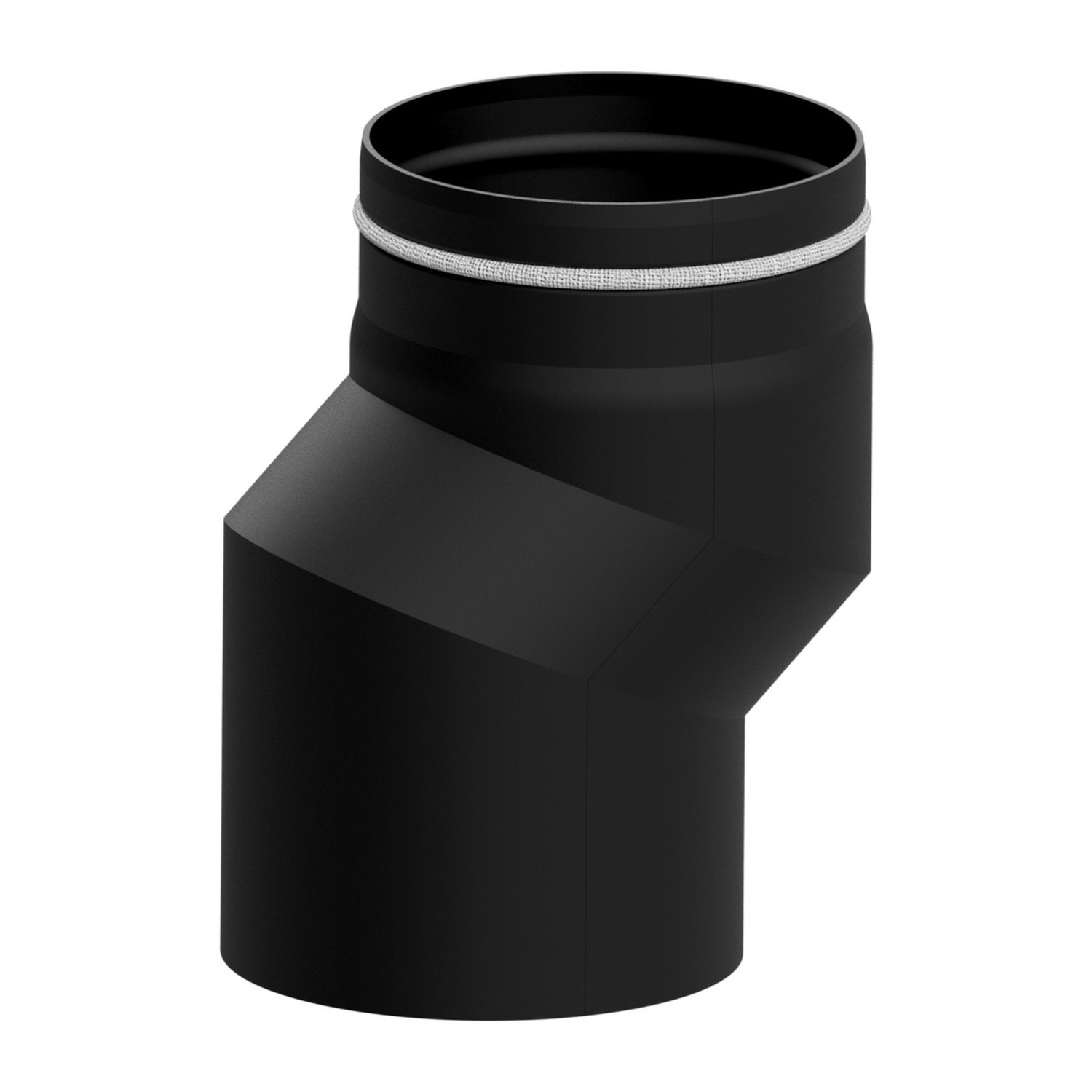 Raik Lifestyle Versatzbogen Durchmesser 150x244x2,00mm eingezogen V=40mm mit Dichtung schwarz für Rauchrohr/ Ofenrohr