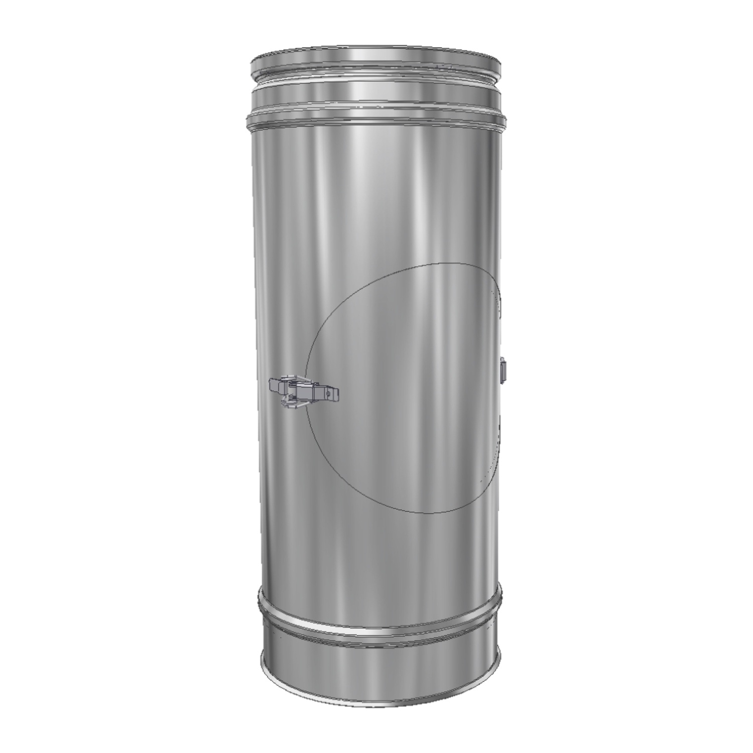 Schiedel ICS élément de tuyau 500 mm Ø150 avec ouverture de nettoyage plat double paroi brillant